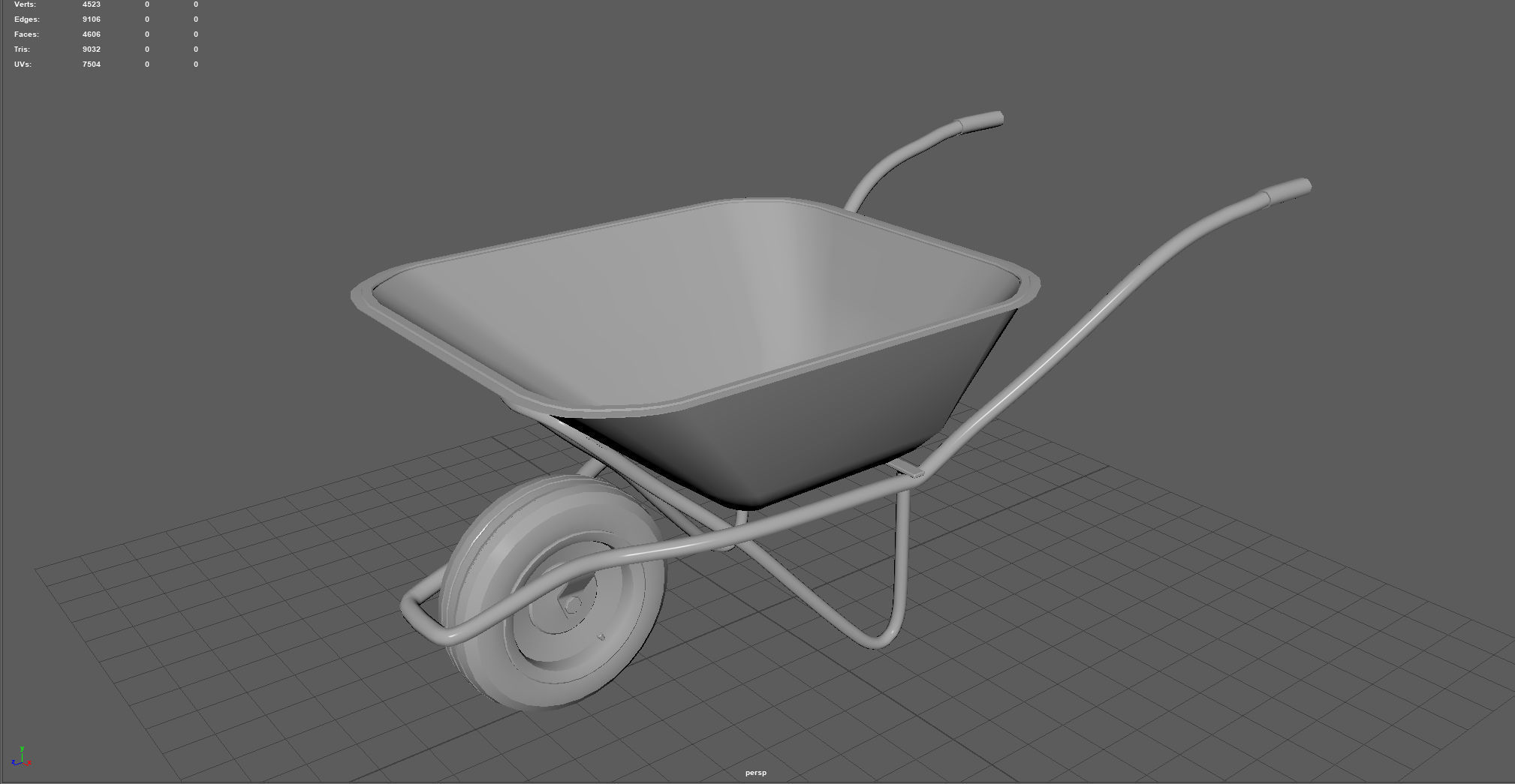 WHEELBARROW old Low-poly 3D model_4