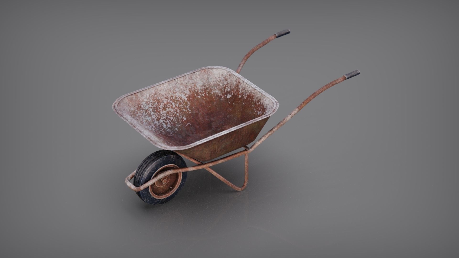WHEELBARROW old Low-poly 3D model_11