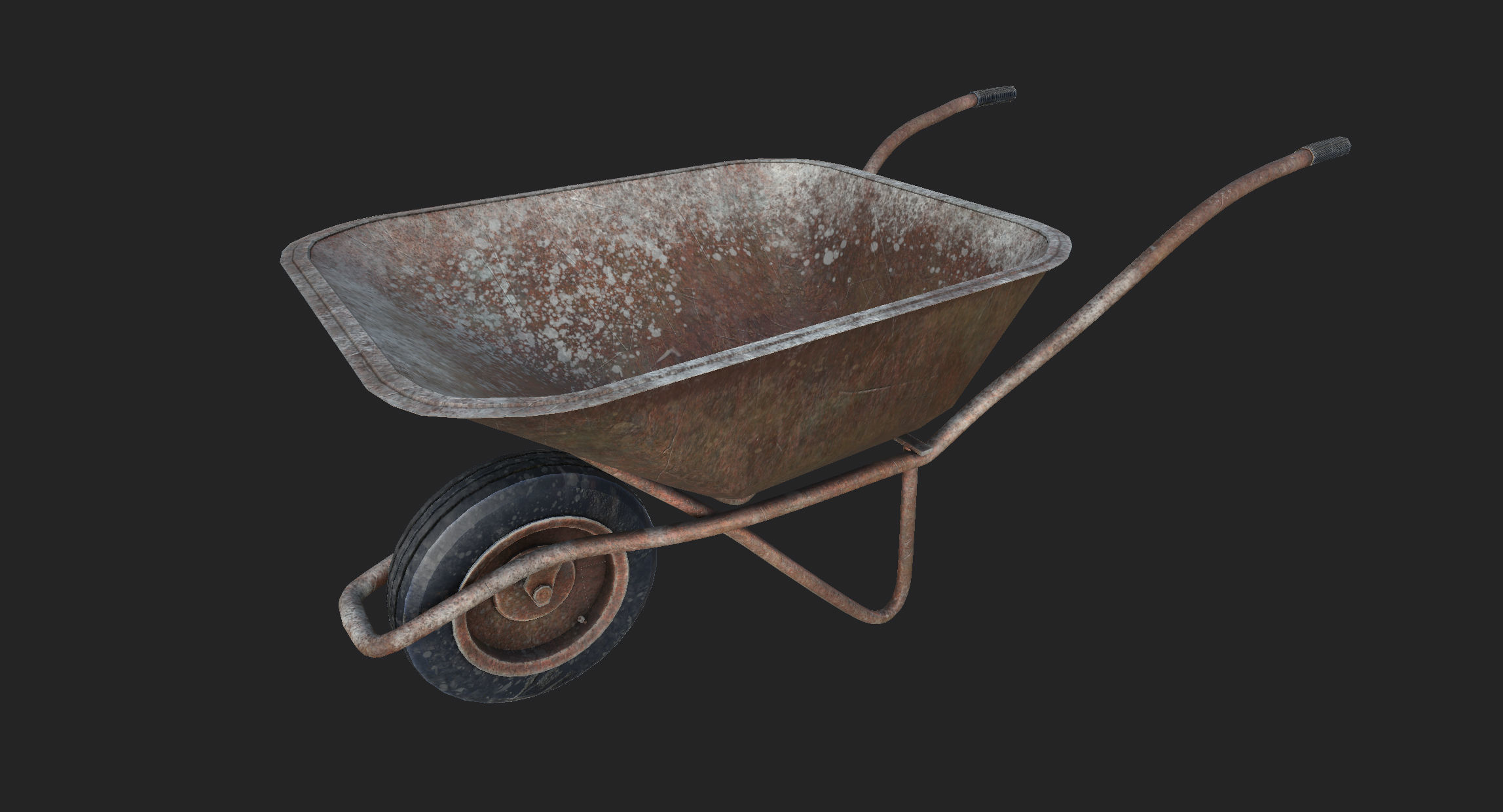 WHEELBARROW old Low-poly 3D model_1