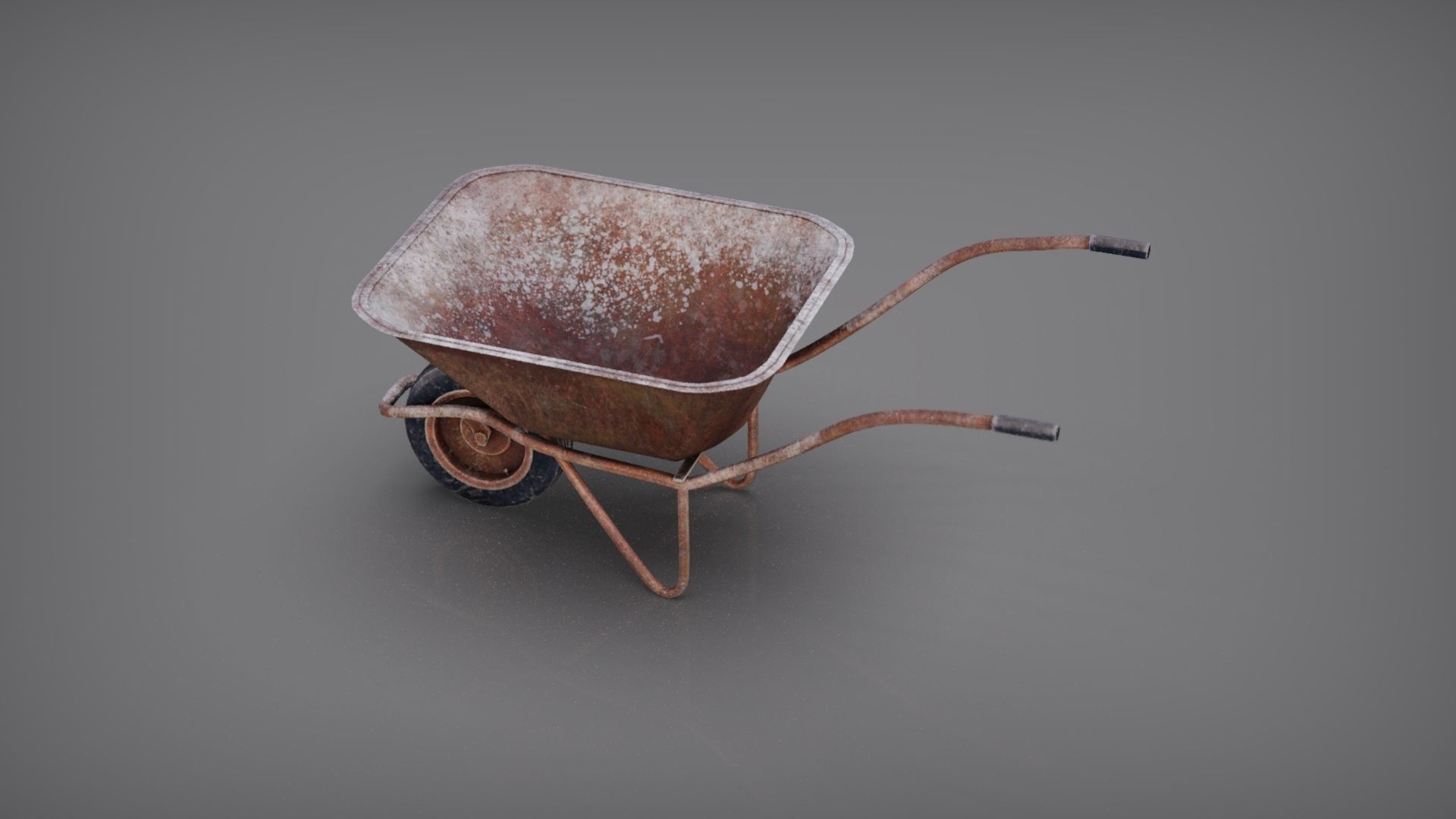 WHEELBARROW old Low-poly 3D model_12