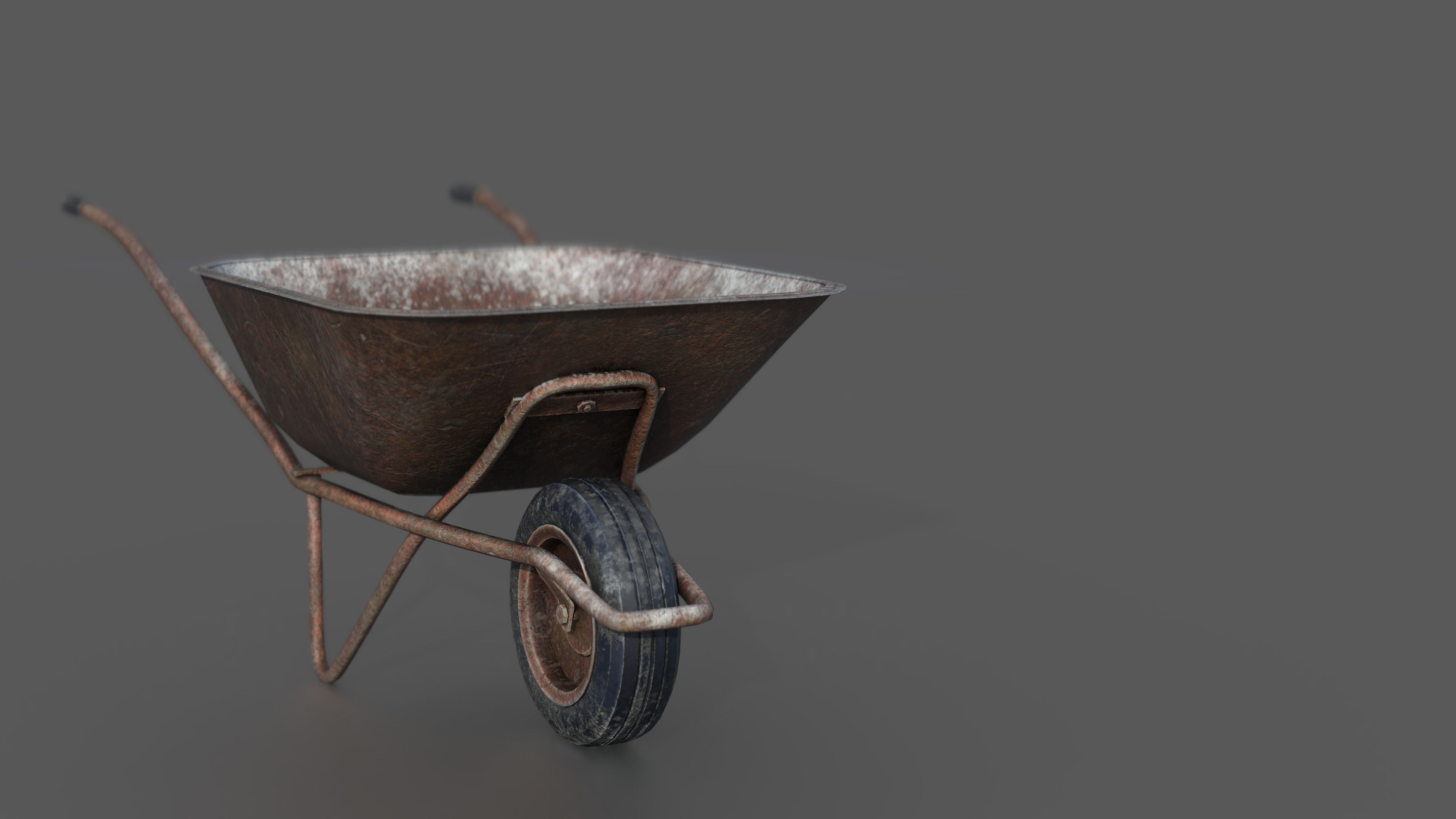 WHEELBARROW old Low-poly 3D model_15