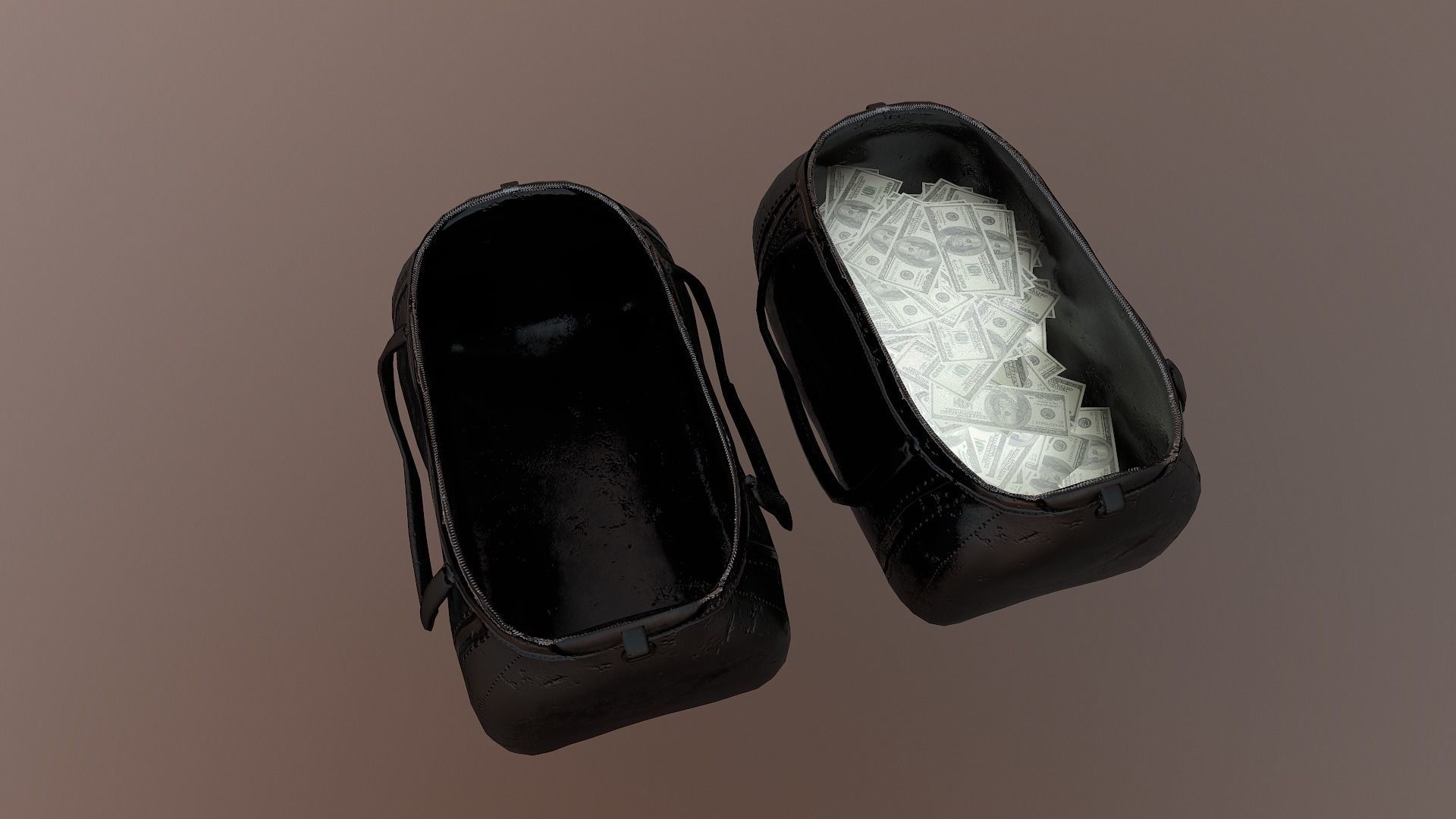 Money Bag Low-poly 3D model_8
