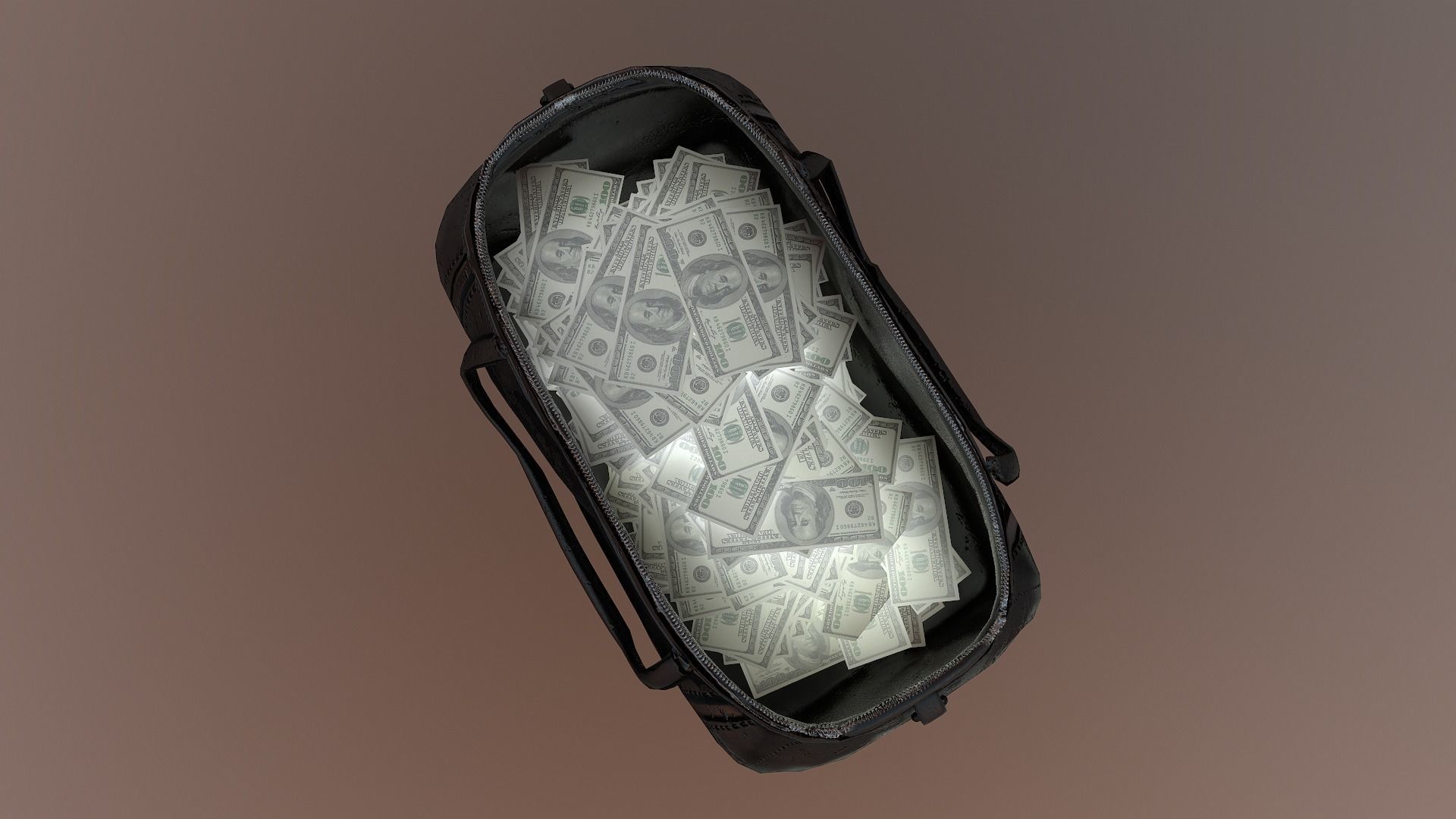 Money Bag Low-poly 3D model_5