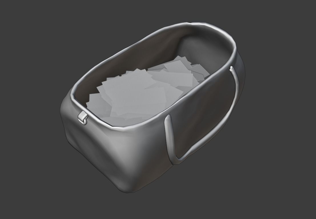 Money Bag Low-poly 3D model_17