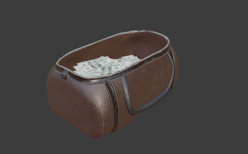 Money Bag Low-poly 3D model_2