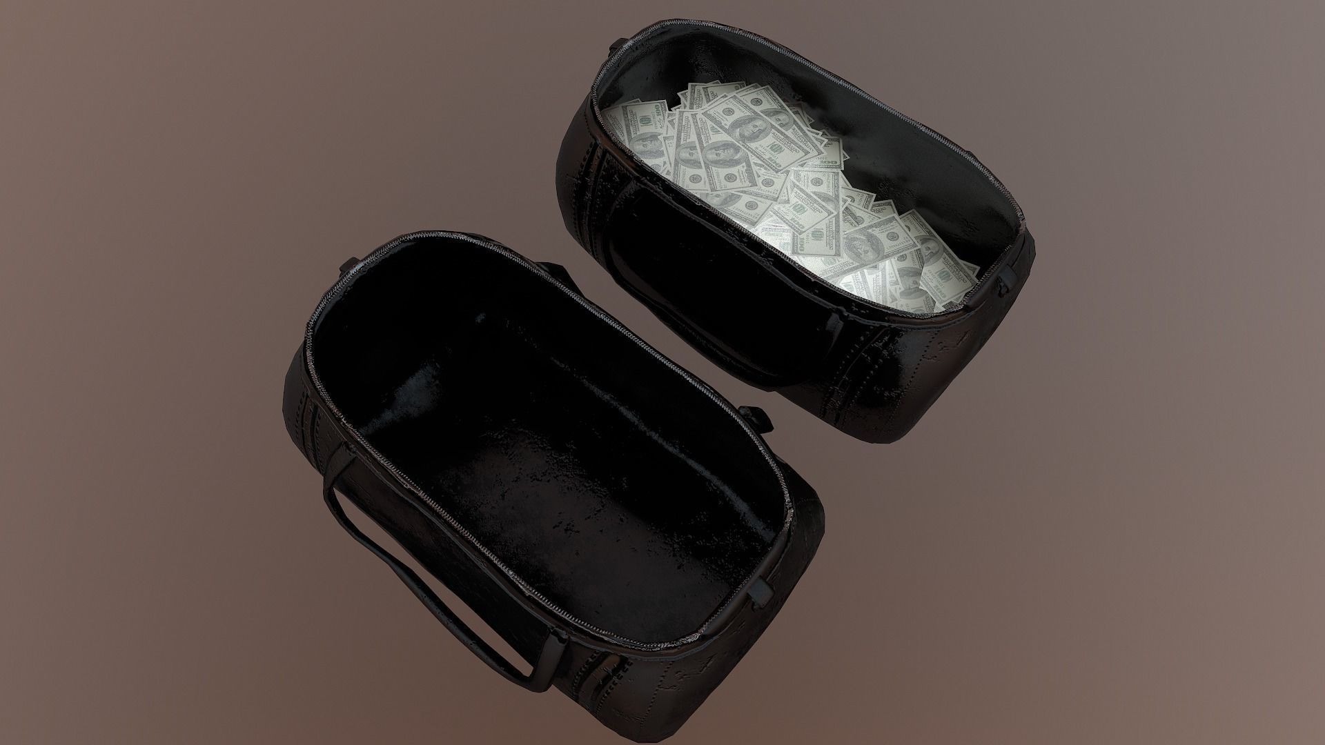 Money Bag Low-poly 3D model_7