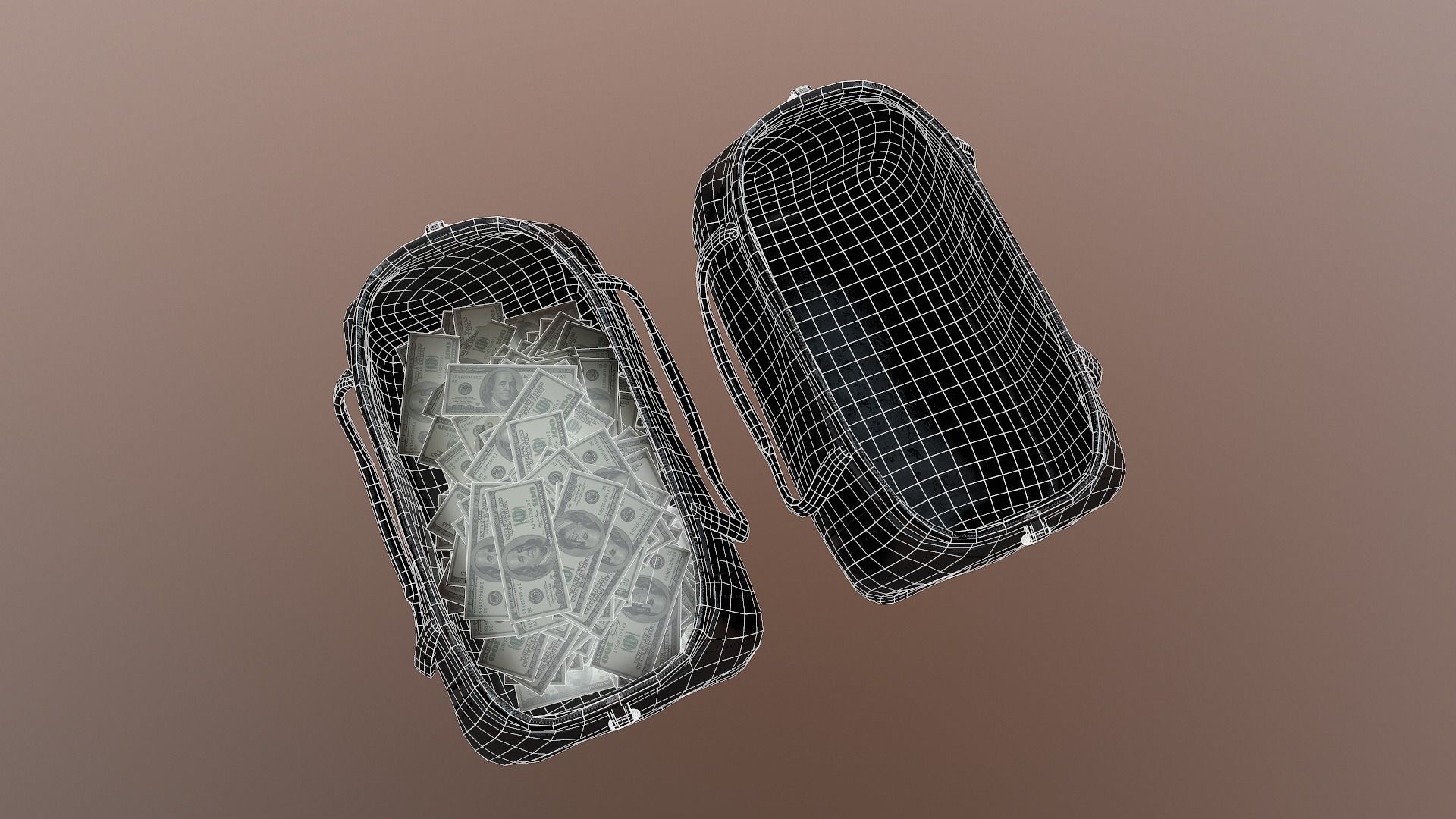 Money Bag Low-poly 3D model_15