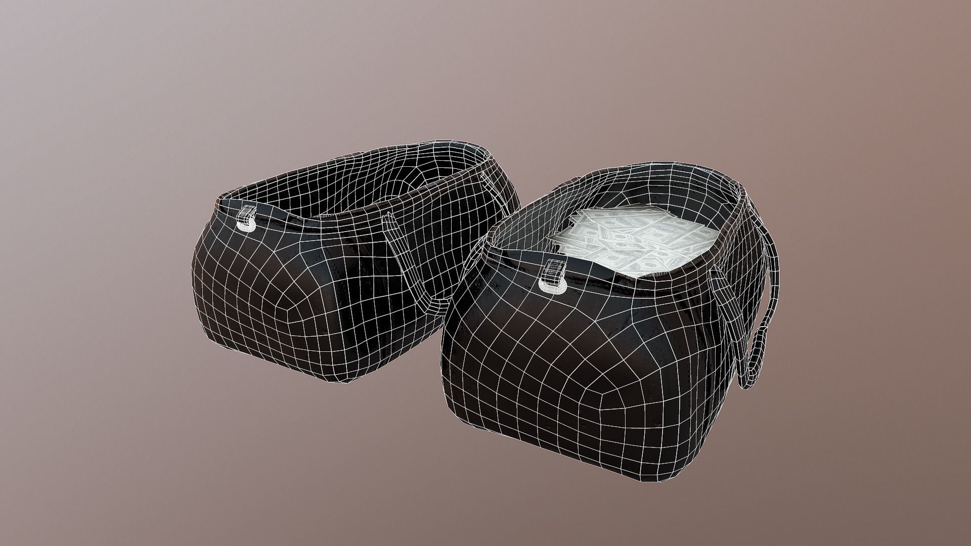 Money Bag Low-poly 3D model_16