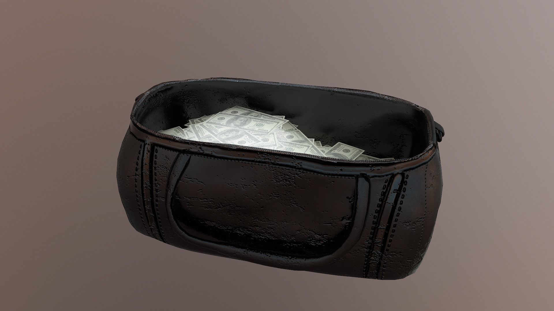 Money Bag Low-poly 3D model_6