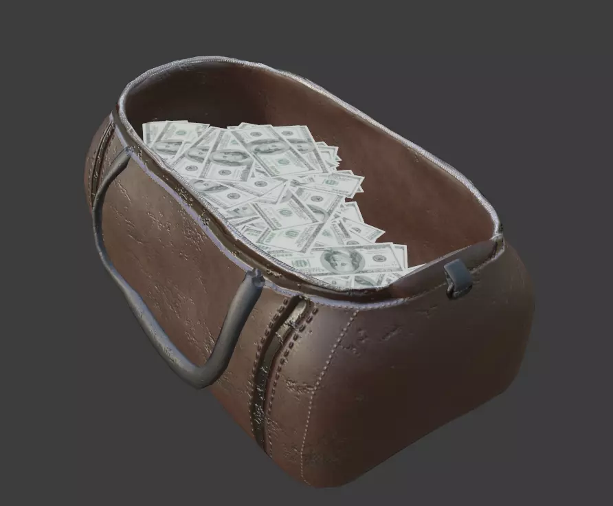 Money Bag Low-poly 3D model_0