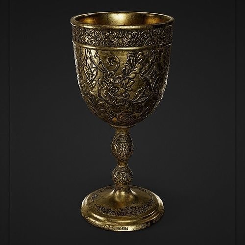 Chalice golden goblet Low-poly 3D model