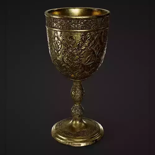 Chalice golden goblet Low-poly 3D model