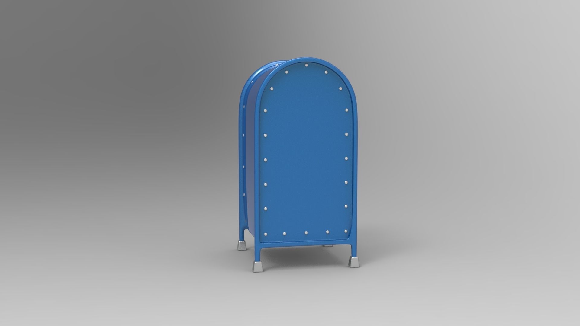 Mailbox metal mail box on wheels Low-poly 3D model_3