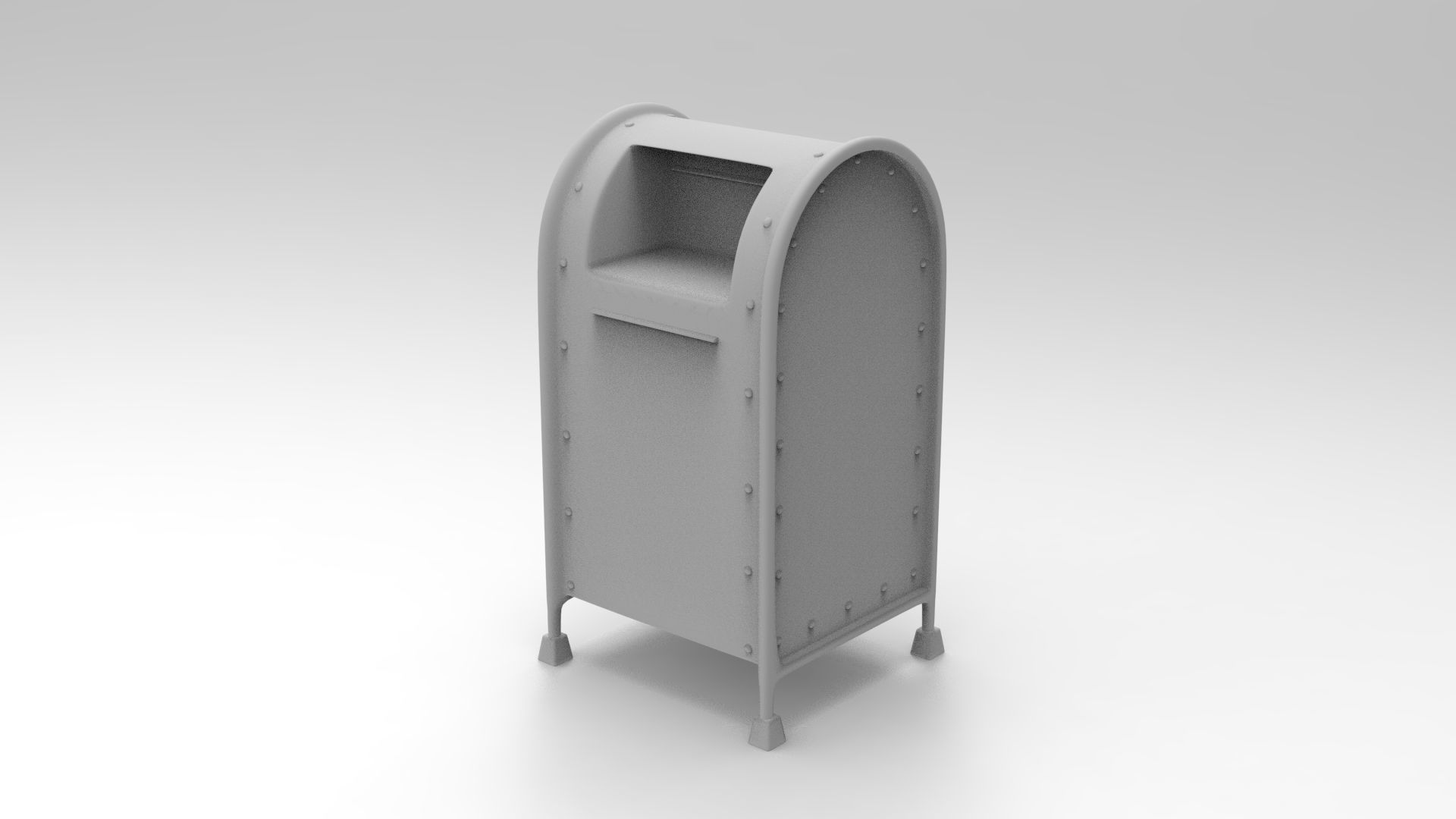 Mailbox metal mail box on wheels Low-poly 3D model_7