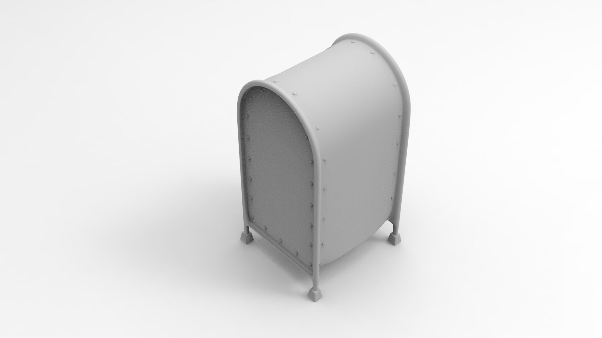 Mailbox metal mail box on wheels Low-poly 3D model_8