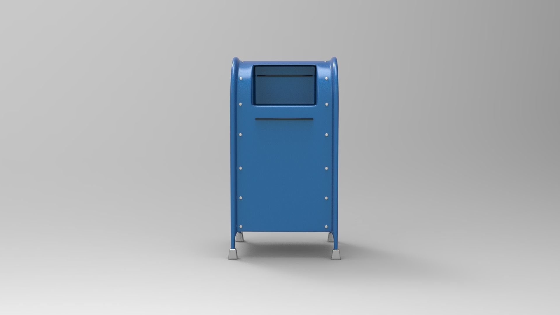 Mailbox metal mail box on wheels Low-poly 3D model_4