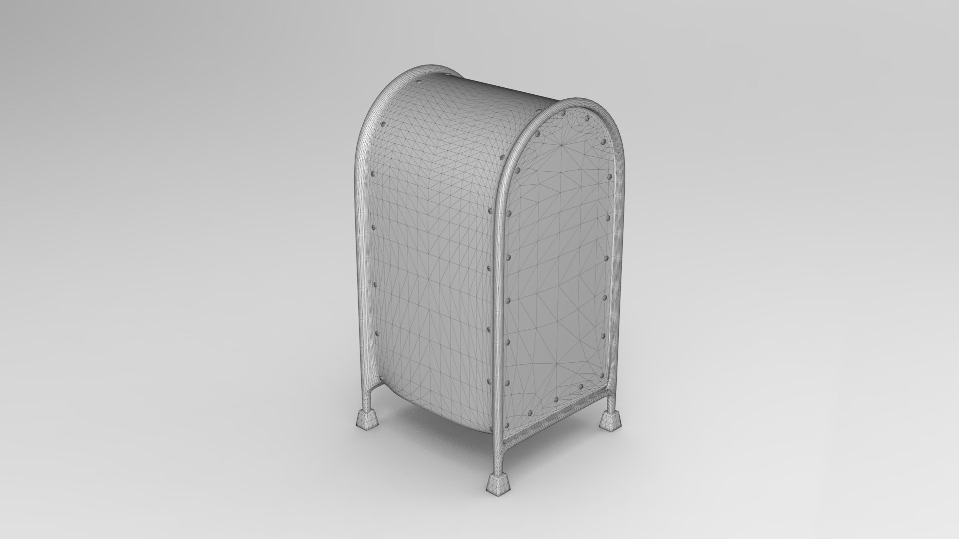 Mailbox metal mail box on wheels Low-poly 3D model_6