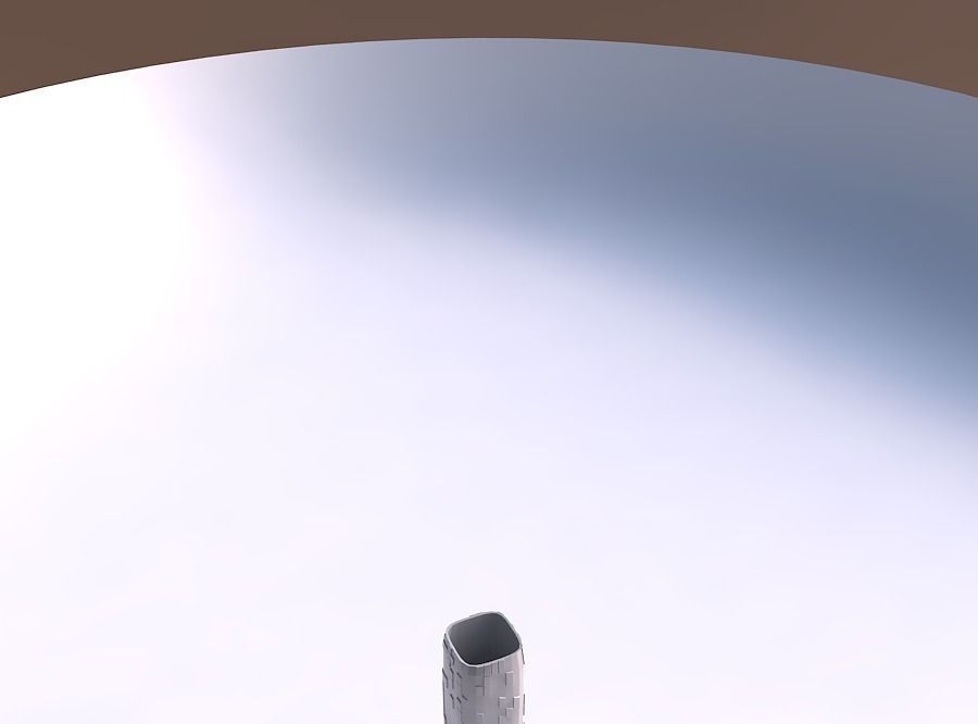 Vase quadratic tall with wavy scattered grid plates 3D print model_0