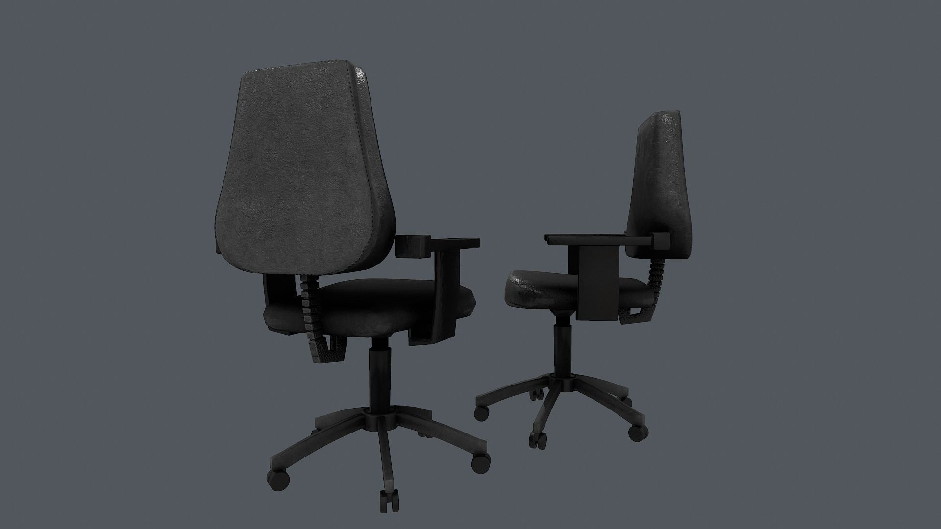 Office Chair Low-poly 3D model_5