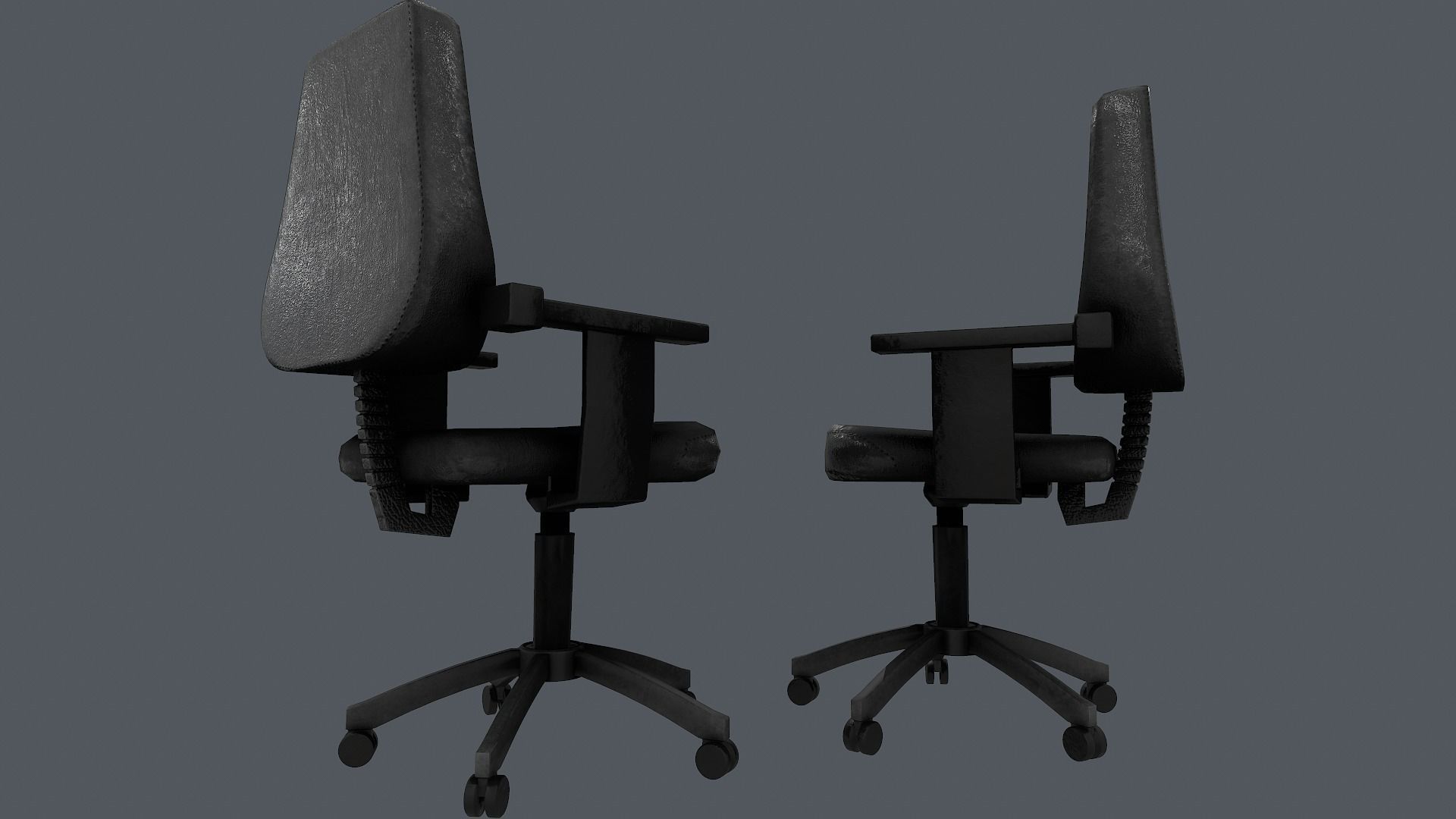 Office Chair Low-poly 3D model_16