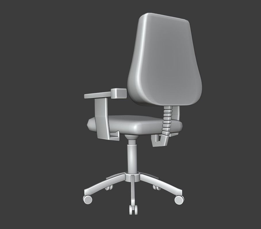 Office Chair Low-poly 3D model_6