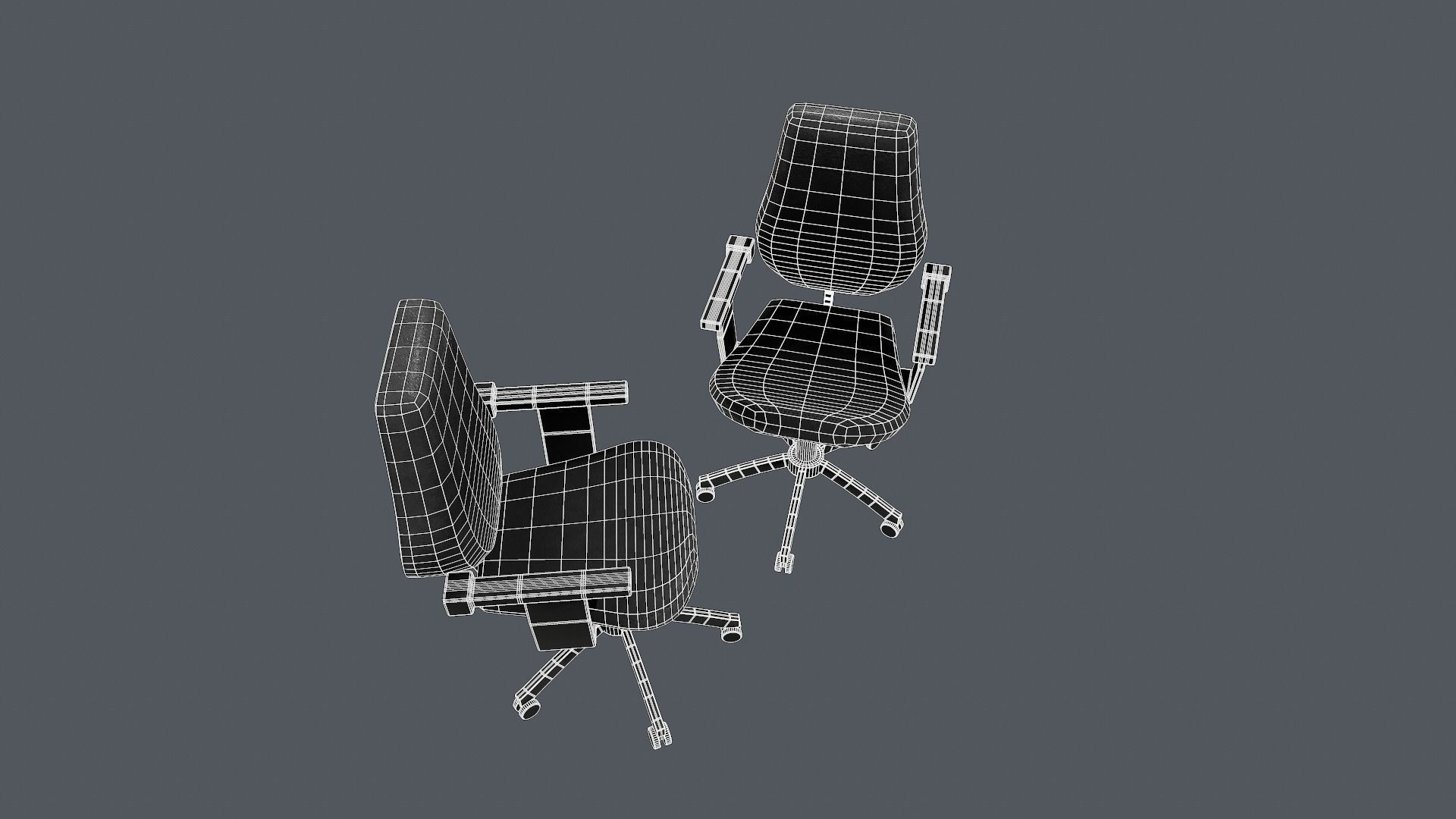 Office Chair Low-poly 3D model_15