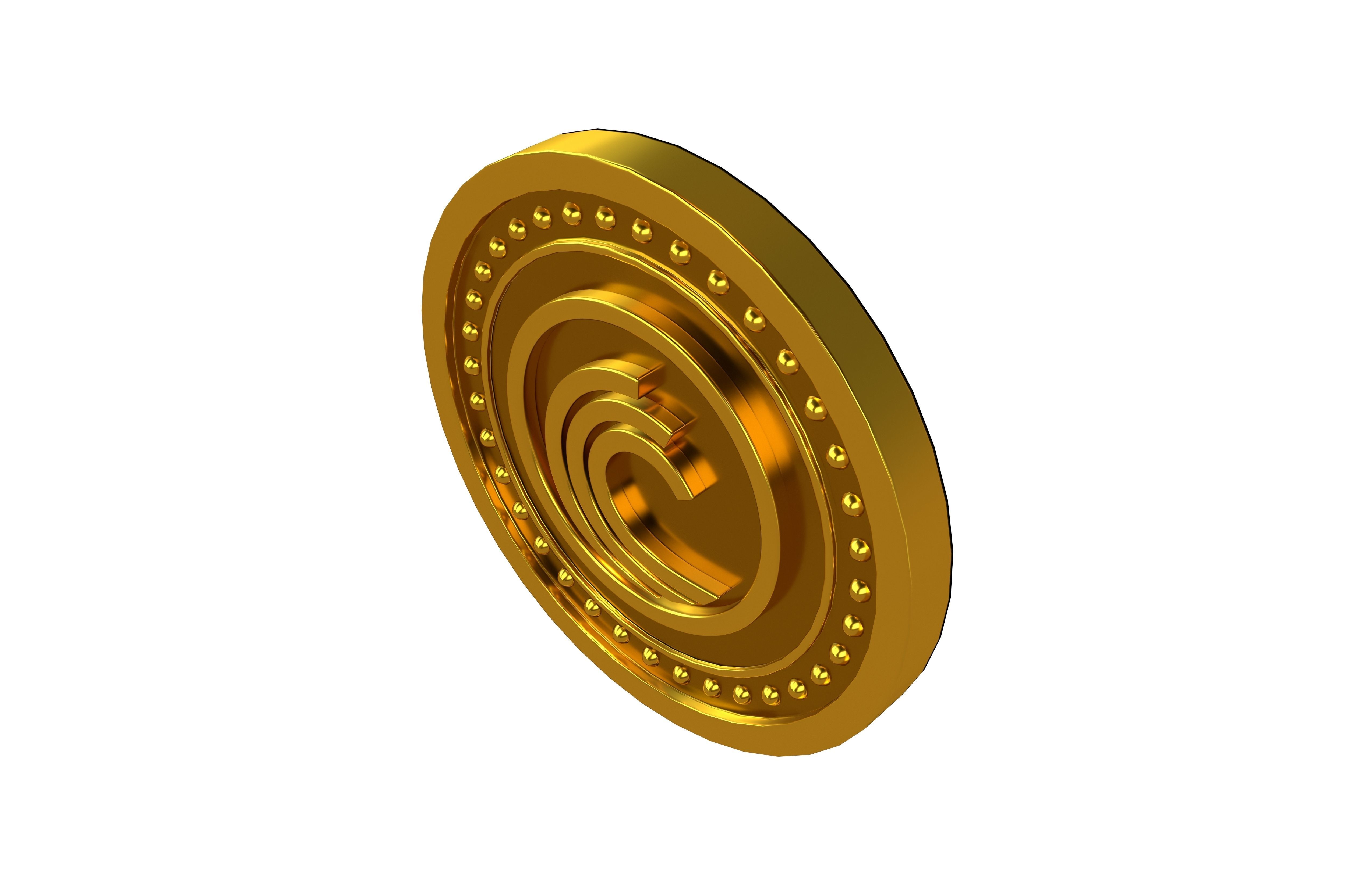BitTorrent Coin v3 001 Low-poly 3D model_2
