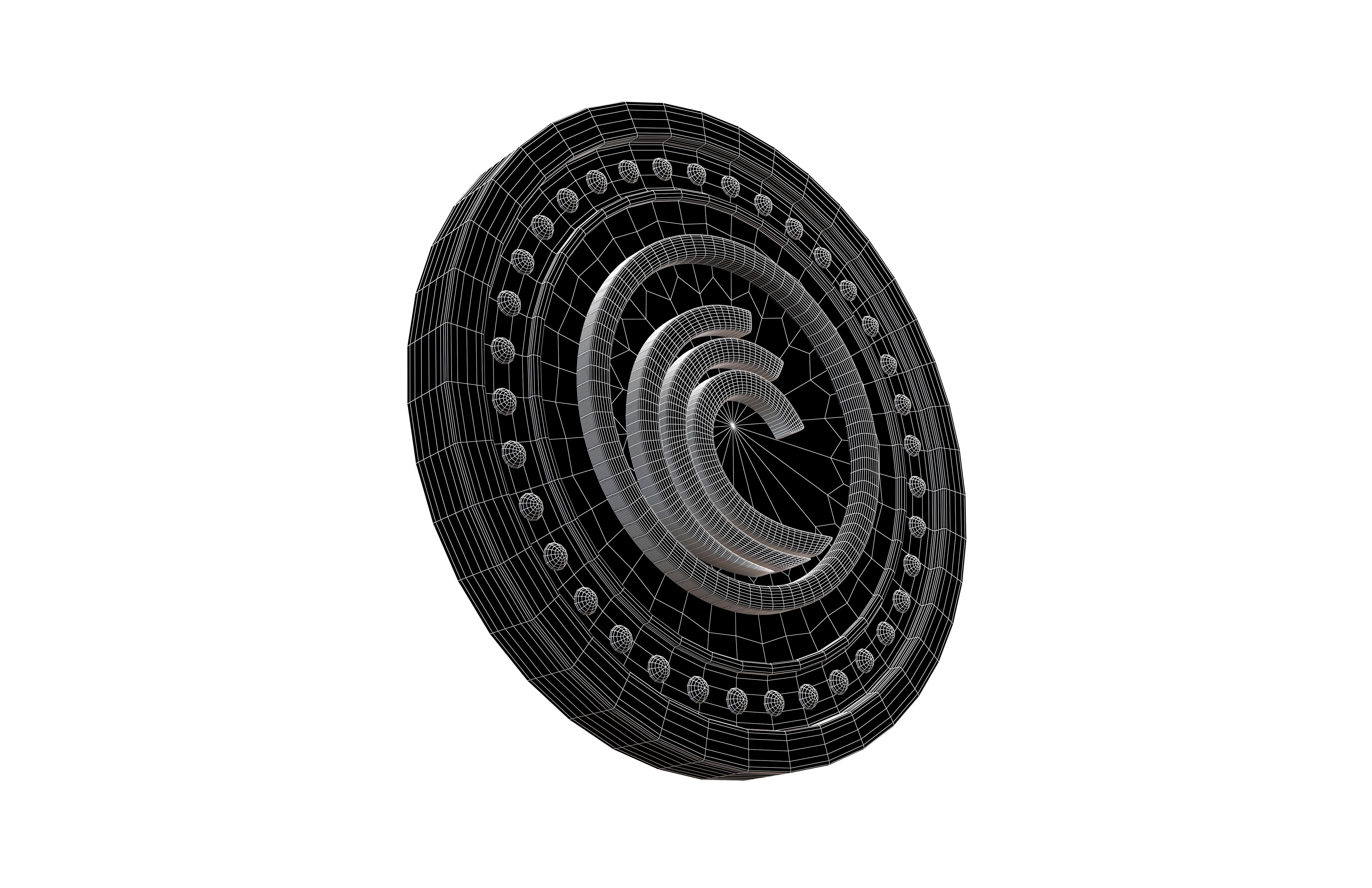 BitTorrent Coin v3 001 Low-poly 3D model_7