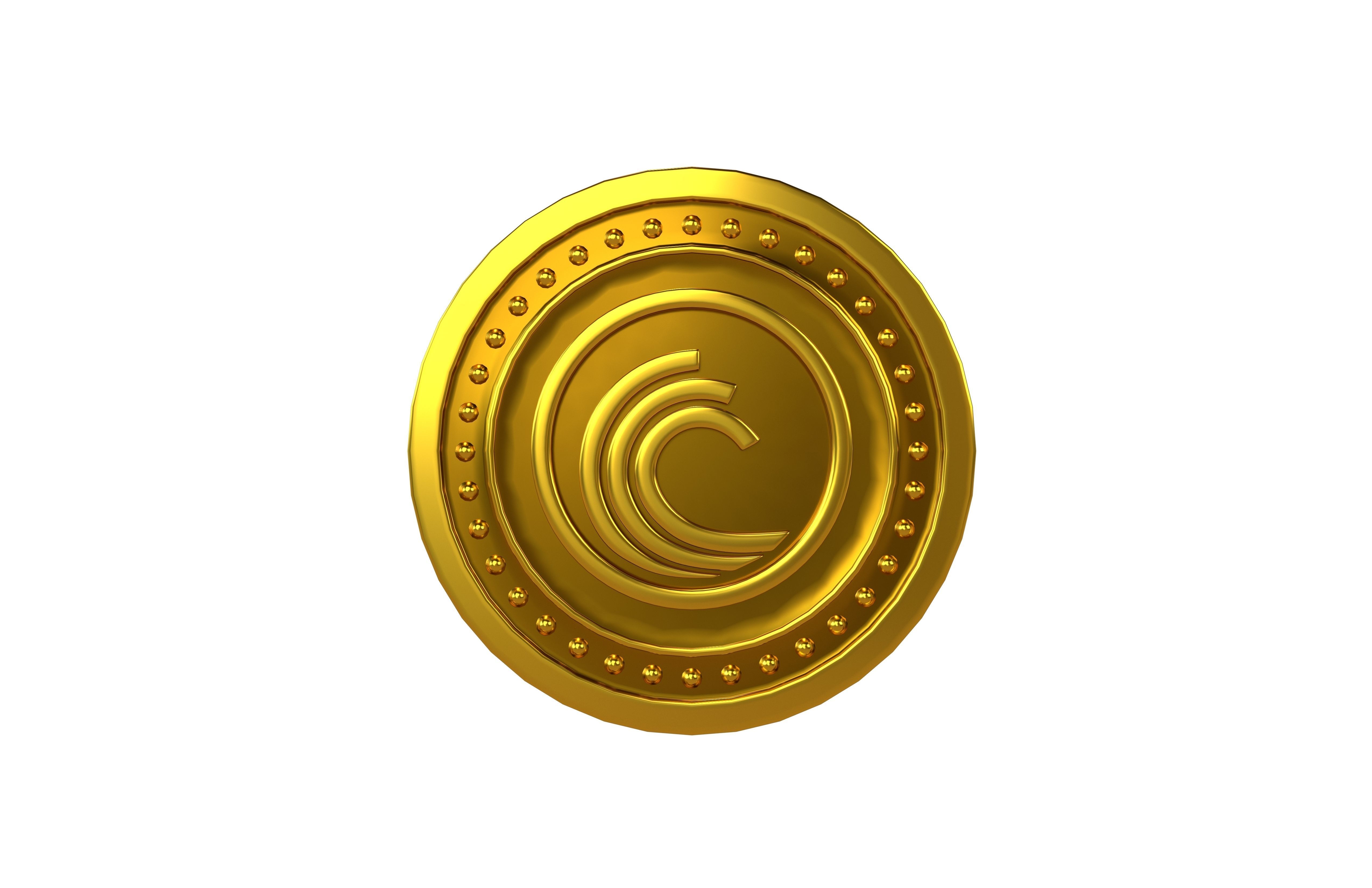 BitTorrent Coin v3 001 Low-poly 3D model_1
