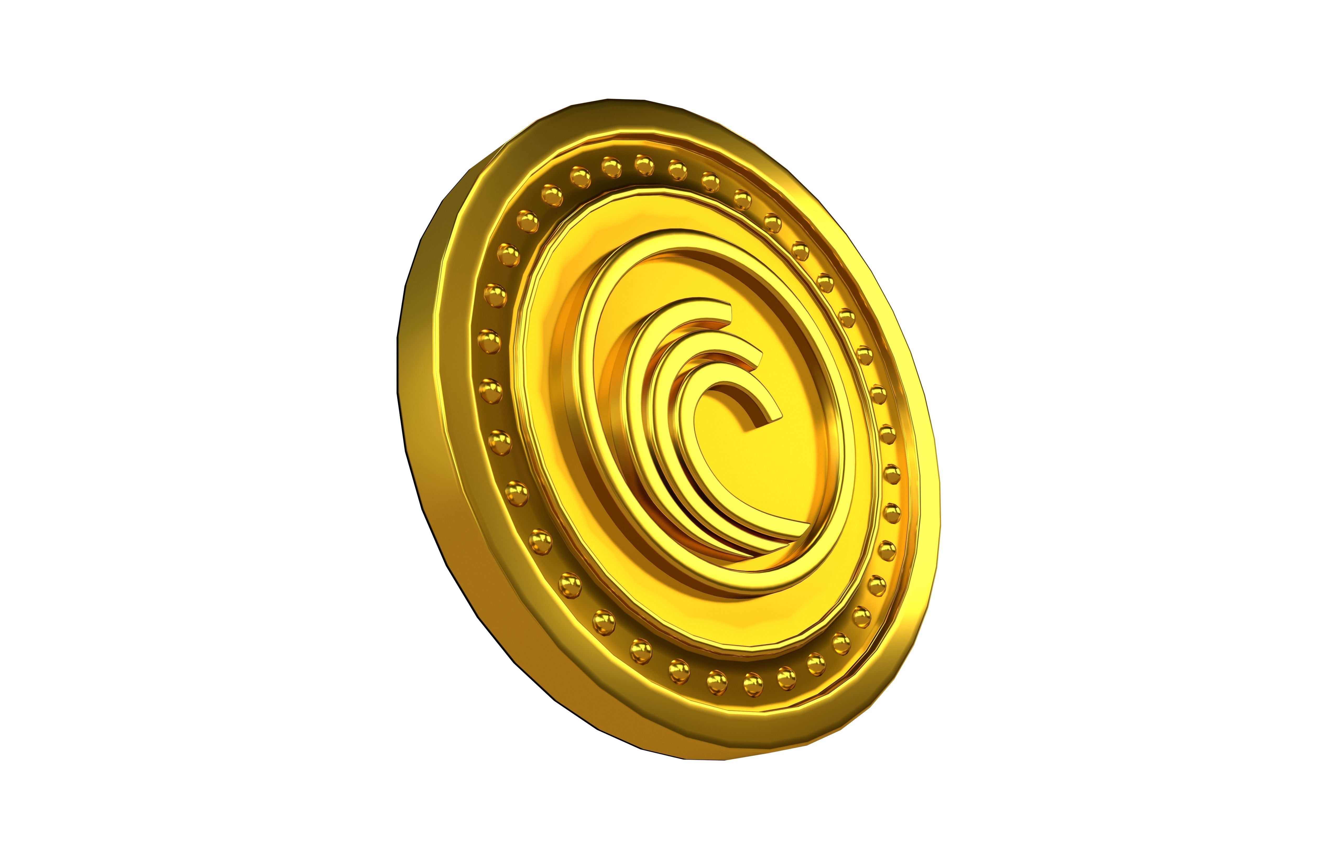 BitTorrent Coin v3 001 Low-poly 3D model_3