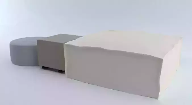 Pouff Collection box and two ottomans