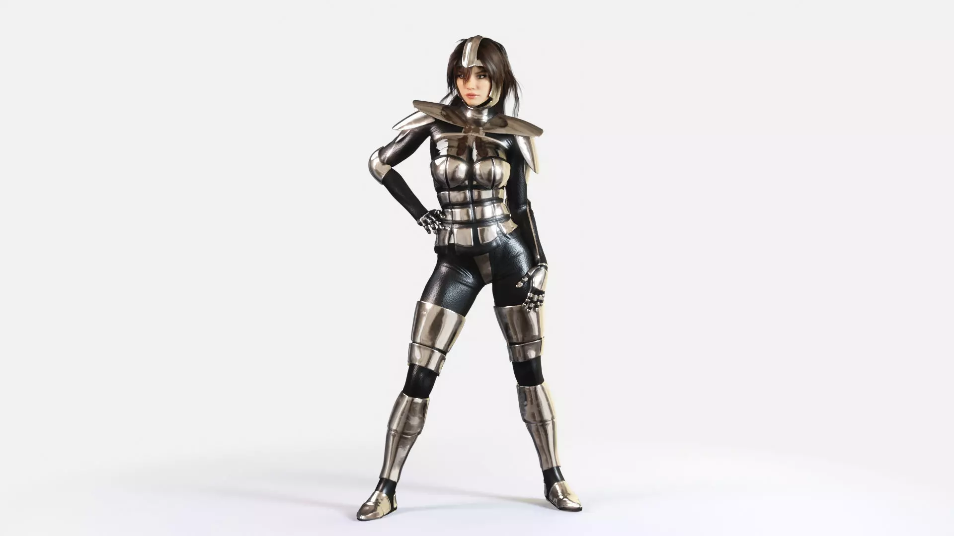 Medieval Warrior Girl 3D model