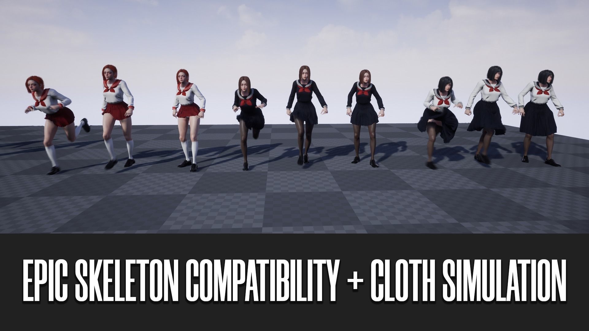 School Girls - Game Ready Low-poly 3D model_16