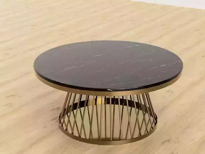 Living Room Table in Marble and Bronze