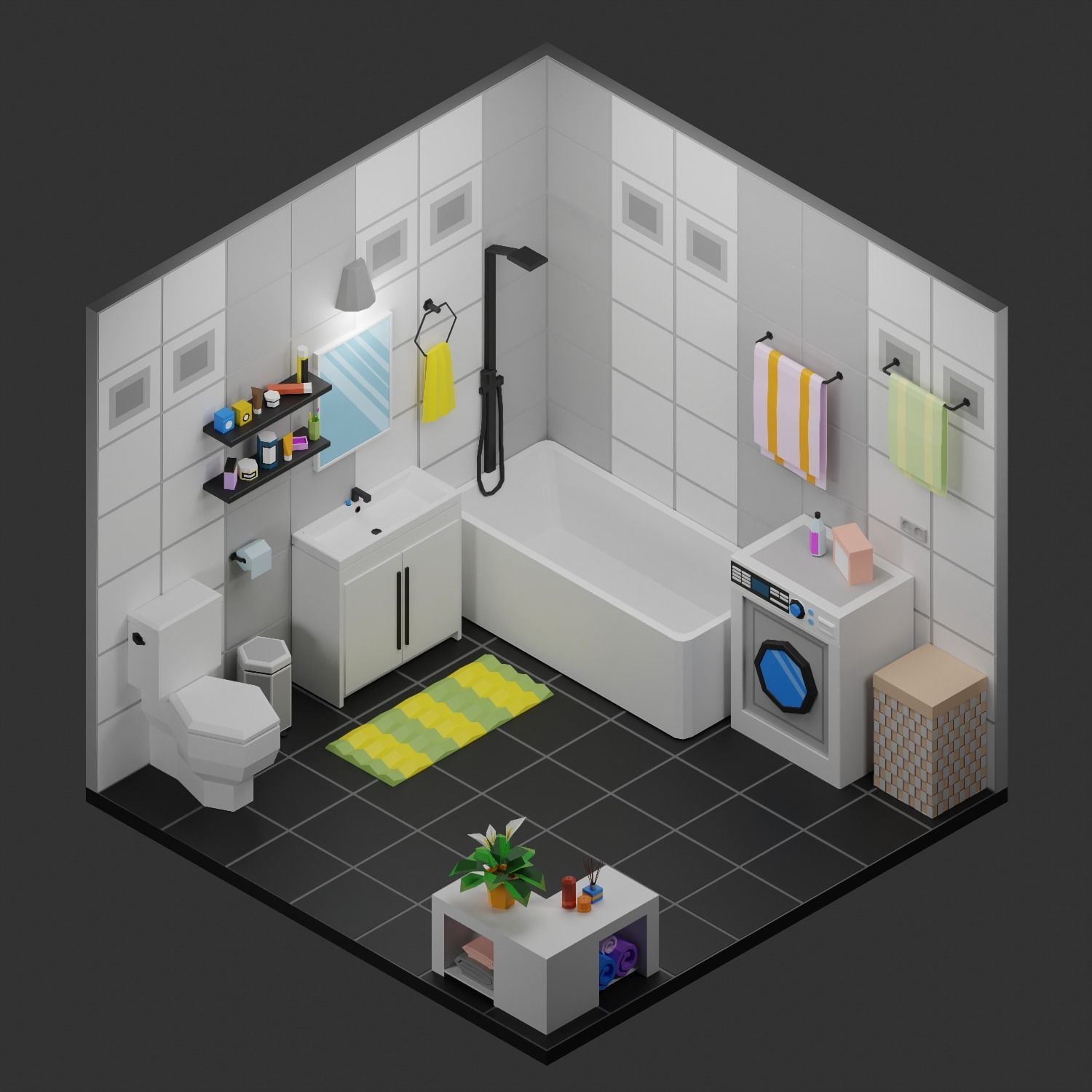 Simple apartment interiors pack 2 Low-poly 3D model_6