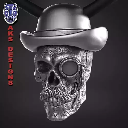  skull Pendant Jewelry Gentlemen skull 1 3D print model