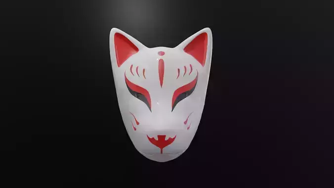 JAPANESE CUTE FOX MASK 3D OBJECT FILE 3D PRINT FILE