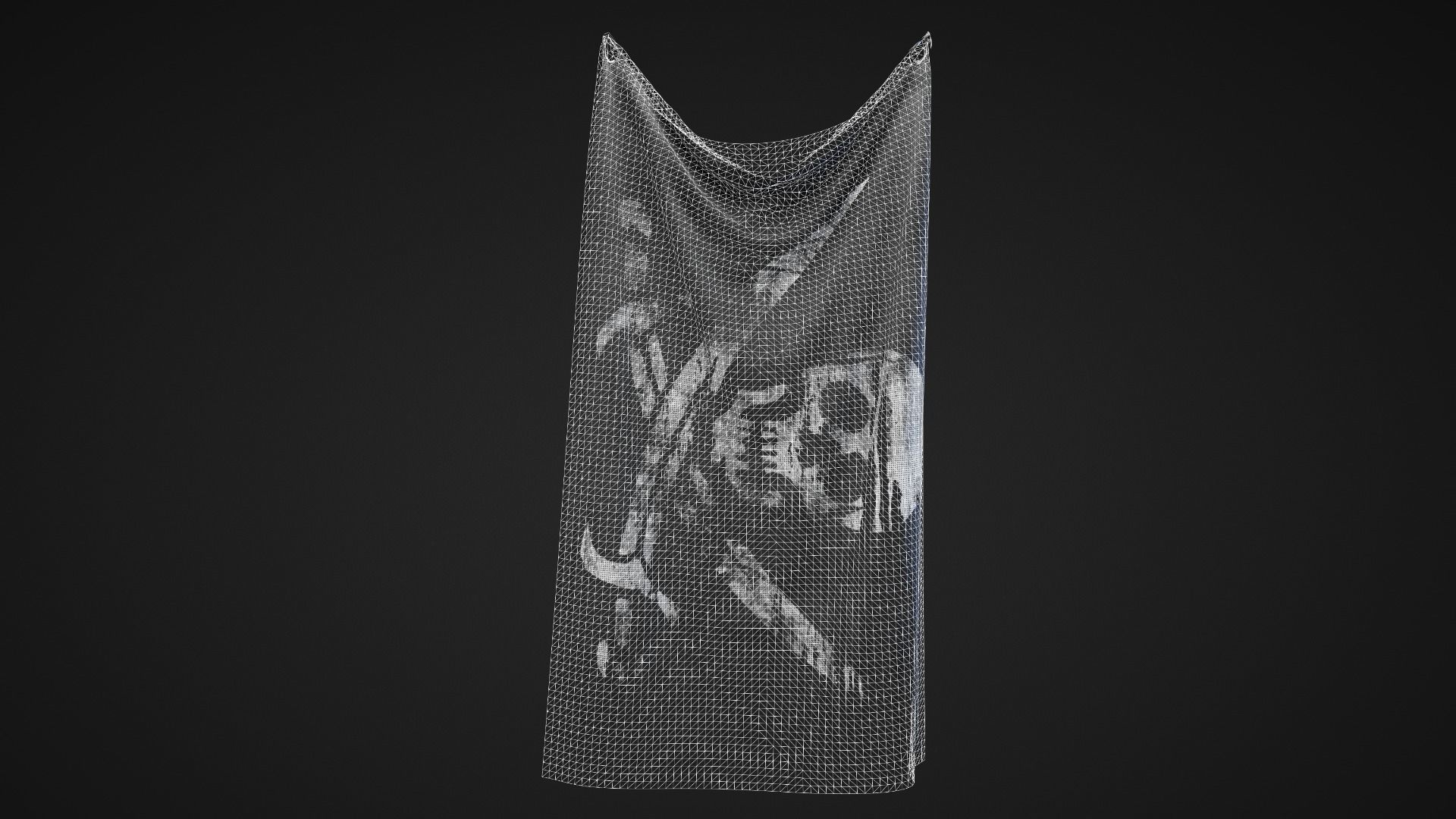 Pirate Flag Low-poly 3D model_4