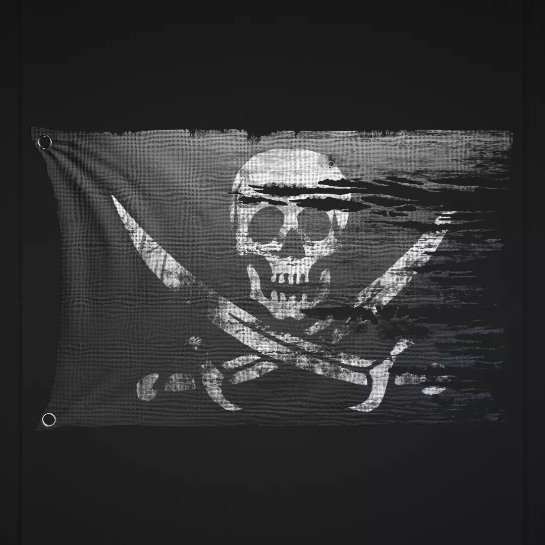 Pirate Flag Low-poly 3D model_0