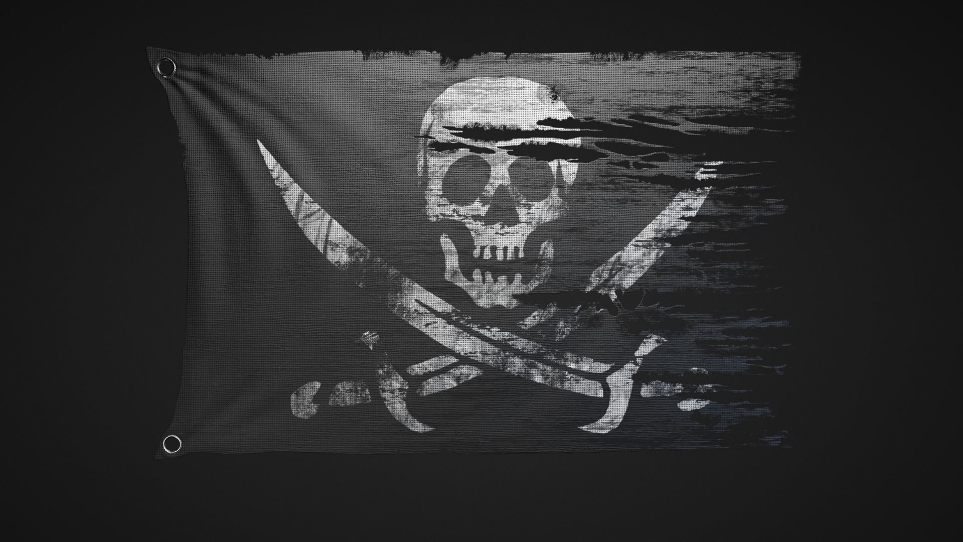 Pirate Flag Low-poly 3D model_9