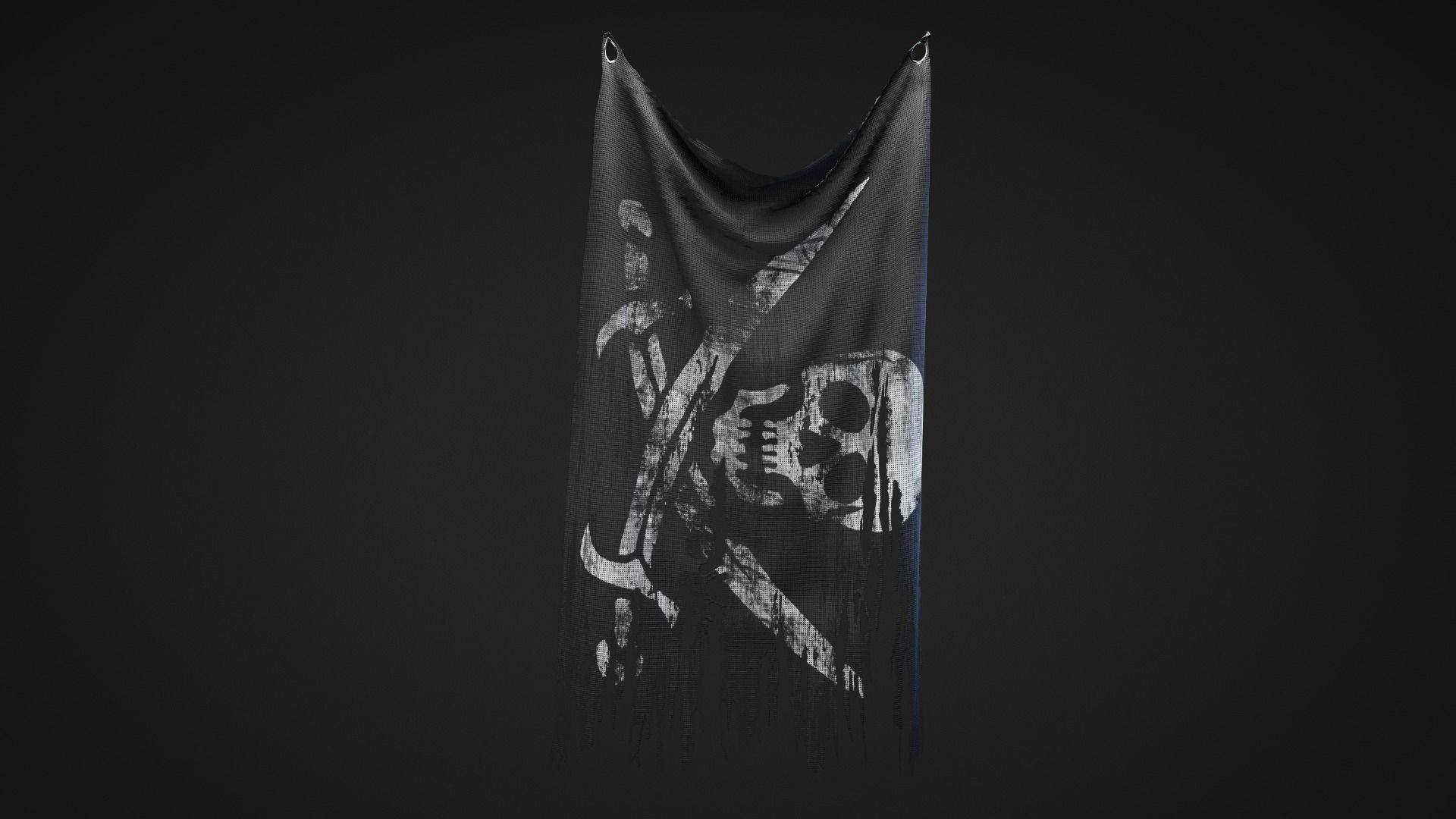 Pirate Flag Low-poly 3D model_3