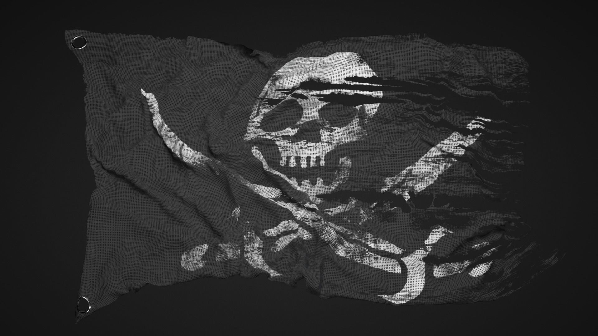 Pirate Flag Low-poly 3D model_11