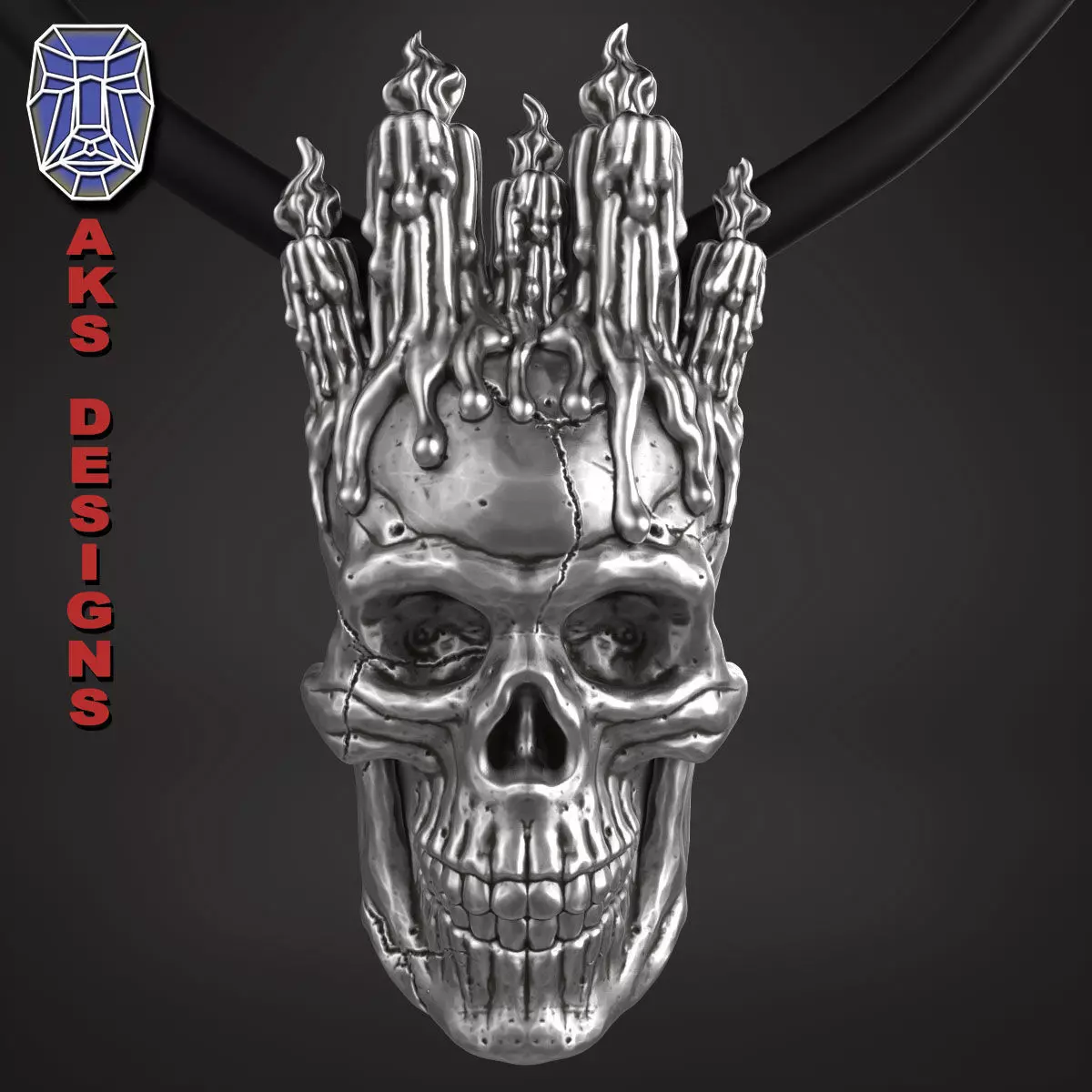 skull Pendant jewelry Halloween candle skull 1 3D print model