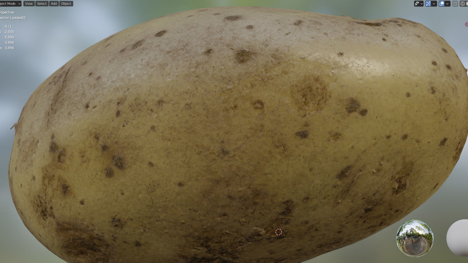 4k Potato Low-poly 3D model_5
