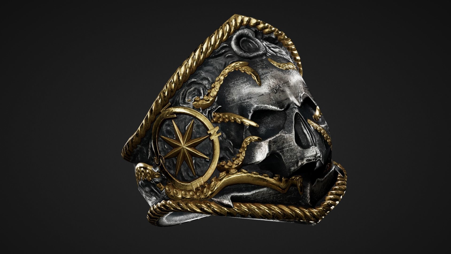 Rings garnet ring Low-poly 3D model_3