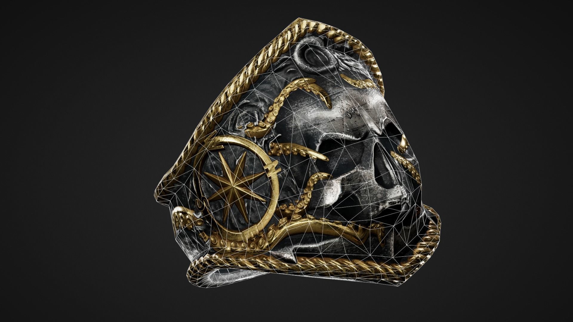 Rings garnet ring Low-poly 3D model_4