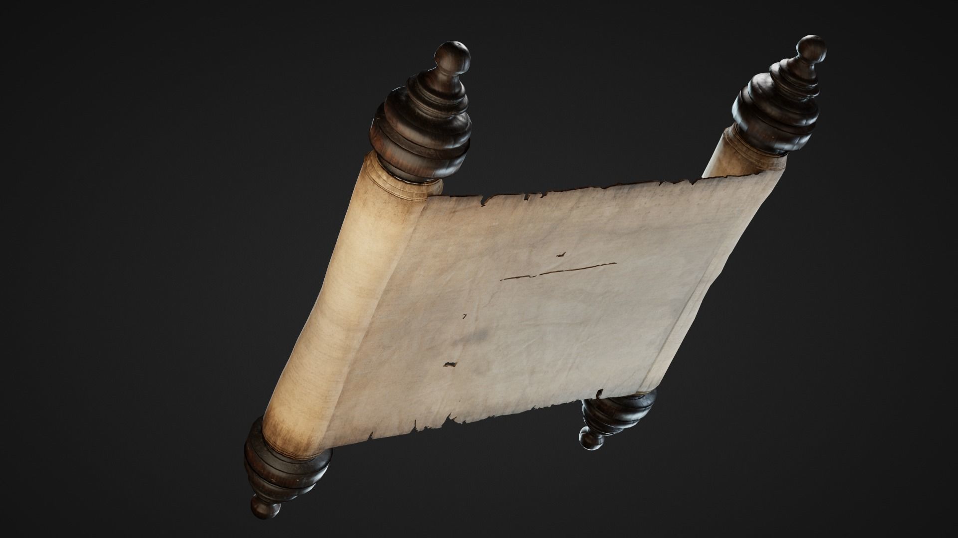 Pirate Map and Scrolls Low-poly 3D model_5