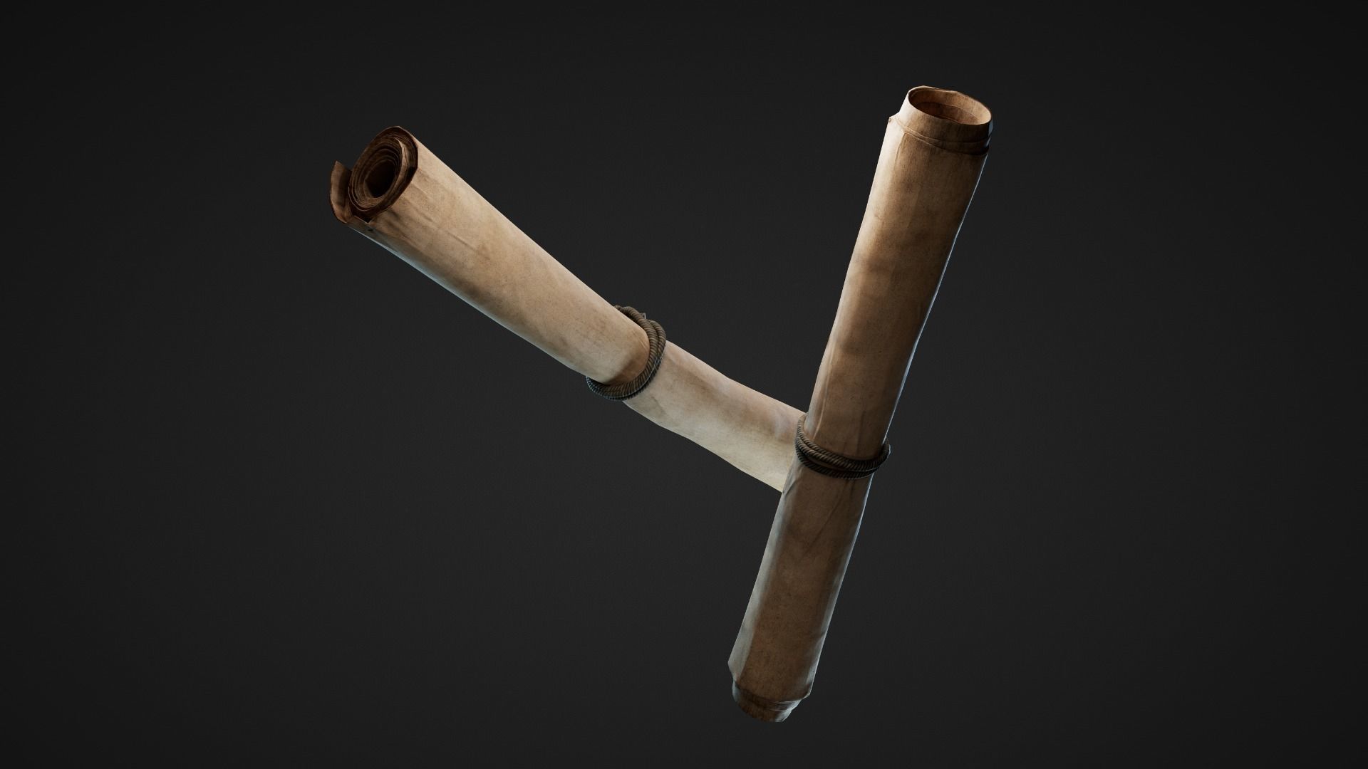 Pirate Map and Scrolls Low-poly 3D model_7