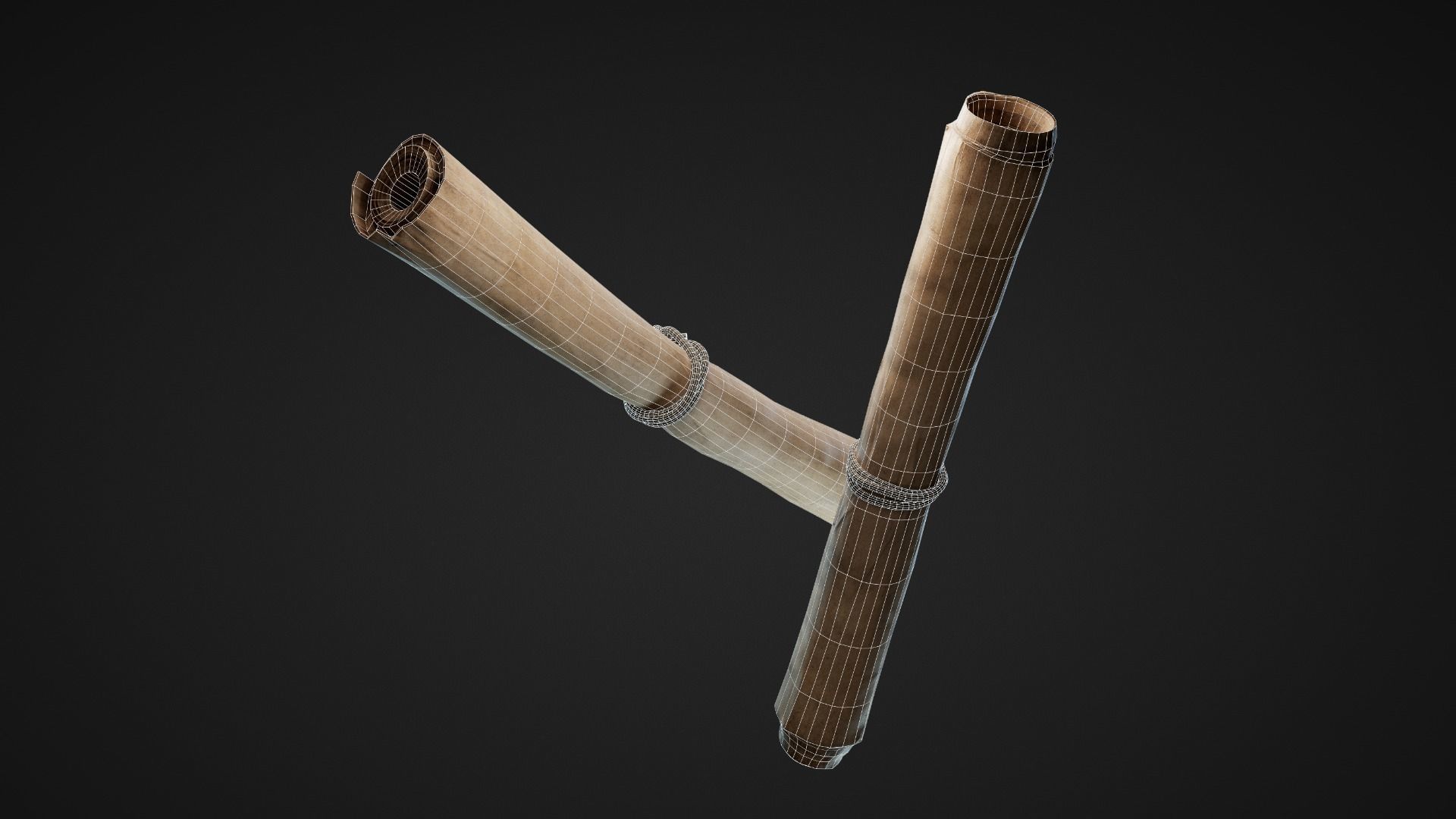 Pirate Map and Scrolls Low-poly 3D model_8