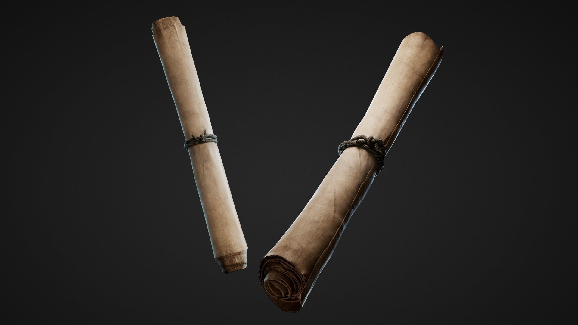 Pirate Map and Scrolls Low-poly 3D model_9